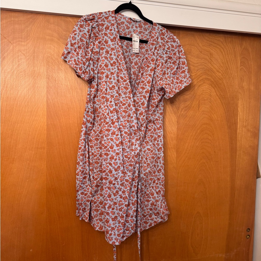 Madewell Red and White Floral Mini Dress